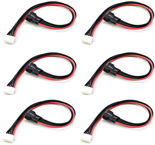 Wmzjnljy 6pcs JST-XH 4S 20cm 22AWG LiPo Battery Balance Charging Extension Wire Cable for RC Quadcopter Lipo Battery Charger(W67-6)
