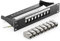 deleyCON Kit de 8 Ports Panneau de Brassage Modulaire 1 U 10 Installation en Rack + 8x Modules Keystone RJ45 CAT6a Compatible avec Câble Réseau LAN CAT5 CAT6 CAT7 Câble D'installation Noir