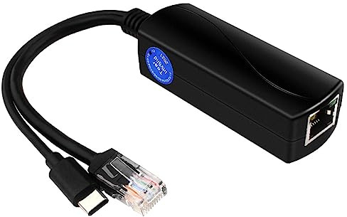 Gigabit PoE Splitter Type-C IEEE 802.3af 10/100/1000Mbps Power Over Ethernet für IP-Kamera und Power Over Ethernet Injector Splitter Kamera Adapter
