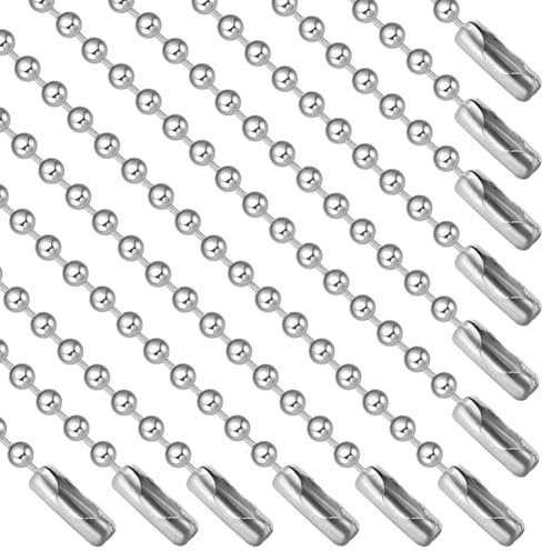 Beebeecraft 24 Stück 304 Edelstahl Perlenketten 27.562.4 cm Kugelkette (4) mm Durchmesser Hundemarke Metallkette Für Die Schmuckherstellung Zubehör