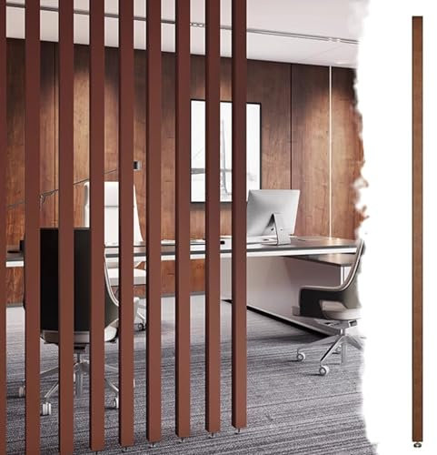 Raumteiler Boden Bis Decken Holzlatten Bildschirm Partition Nach 70 cm-300cm Höhe, Höhe, Quadrateingangsbüro Teiler Der Stangendekoration, Keine Notwendigkeit zu Bohren (Color : Height, Size : 105cm