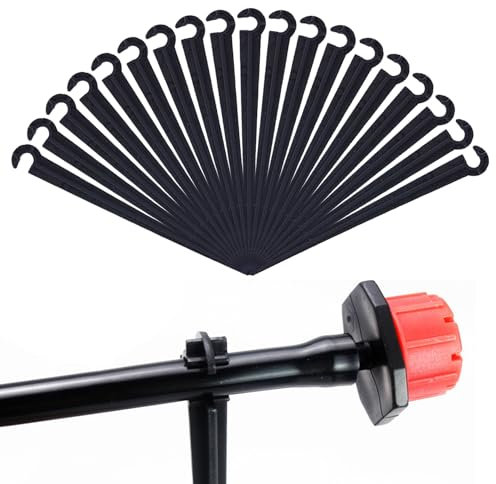 100 supporti per tubi capillari neri, accessori per irrigazione, supporti per tubi a goccia, supporti per tubi morbidi, ancoraggi per tubo capillare