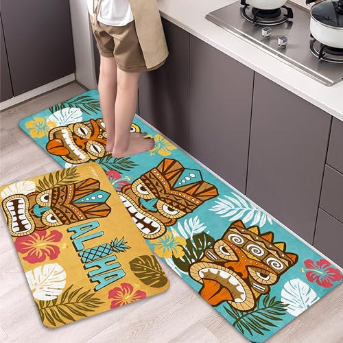 LIBRNTY 2 Piezas Alfombras Cocina,Antifatiga Tapete de Cocina,Alfombra de Cocina para Piso,Impermeable para Cocina,Salón,Oficina,Alfombra de Cocina Lavable de Secado rápido,40 * 60cm+40 * 120cm