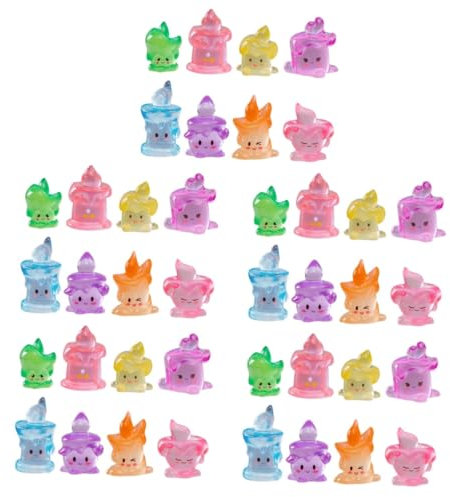 Alipis 40 Pcs Micro Landscape Ornament Halloween Cake Toppers Mini Candle Candelabra Candle Statue Candle for Micro Landscape Halloween Miniature Ornament Dollhouse Candles Resin
