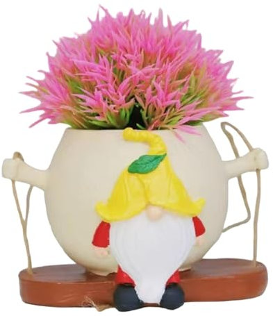 Jardinière GNOME - Balançoire Végétale | Pot De Fleurs Pivotant – Pot De Fleurs Mignon – Pots De Amusants – Pots De Fleurs D'intérieur Fantaisie pour La Maison, Le Patio | Pot De GNOME