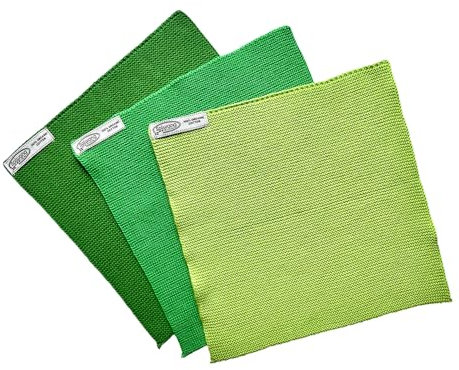 3-er Pack +++ Solwang Wischtücher +++ 3 Grüntöne +++ gestrickt aus 100% Bio Baumwolle +++ EUR 4,65/St.