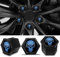 Biomar Labs Set mit 20 Stück Auto-Radmutterkappen, Schraubenabdeckung, 19 mm, universal, mit Entfernungswerkzeug, Schwarz / Blau, Totenkopf, LC 10