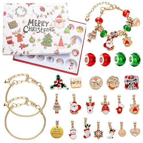 Schmuck Adventskalender 2024 Adventskalender Schmuck Charm Adventskalender Schmuck Adventskalender Adventskalender Weihnachten Geschenk für Teenager Mädchen Frauen Erwachsene