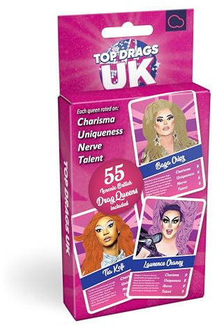 Bubblegum Stuff Top Drags UK – Unofficial Drag Race UK Card Game – Sashay Your Way to Victory – Channel Charisma, Uniqueness, Nerve & Talent – Pop Culture Fun for All Ages for Drag Fans