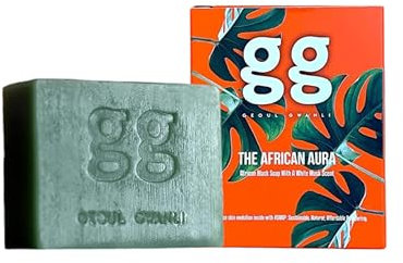 Authentic Raw African Black Soap 110 g – Organic Detoxifying & Moisturizing Bar for Acne, Eczema & Psoriasis | Vegan, Natural Ingredients Subtle White Musk Fragrance