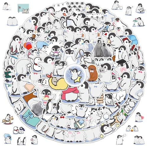 100 StüCk Pinguin Aufkleber, Tier Sticker Set, Kinder Anime Graffiti Aufkleber, Vinyl Wasserdicht, Aesthetic Aufkleber für Wasserflaschen Laptop Auto Koffer für Jugendliche Kinder Erwachsene