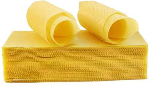 Binnan 10 Piezas de Cera de Abejas de Kit, Base para Nido de Cera de Abejas Nido de Miel, Suministros de Apicultura, Se Pueden Usar para Hacer Velas, 90 mm x 130 mm