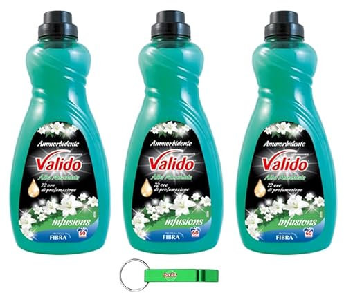 3x Valido Weichspüler Ammorbidente Concentrato Alba Muschiata - Konzentrierter Weichspüler 60 Wäschen 2Lt + Beni Culinari Kostenloser Schlüsselanhänger