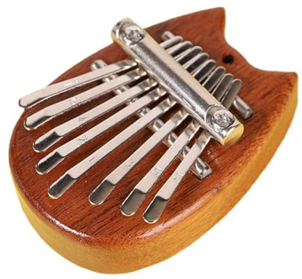 Gvvsjgdbis Mini Kalimba 8 Key Exquisite Finger Thumb Piano,Gift for Beginners Music Lovers Players,Cute Pendant Cat Easy Install Easy to Use