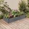 IKAYAA Jardinera Alto Madera de Pino, Macetero Grande Exterior, Maceta Alta Exterior y Terraza, Maceta Grande, Jardinera Alta Gris 120 x 45 x 25 cm