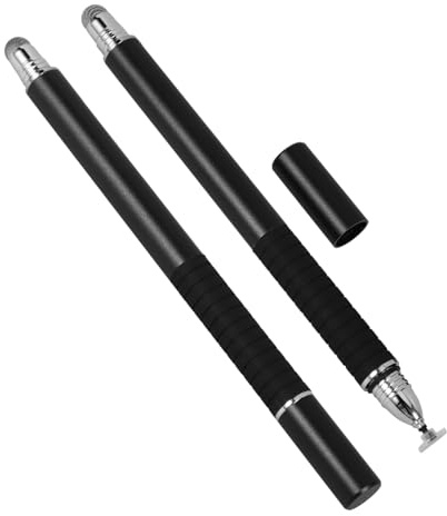 Angoily 2 Stück Kapazitiver Stylus Touchpen 2-in-1 Mit Feiner Faserspitze Schwarz Für Smartphones Und Tablets Präzise Eingabestifte Kompatibel Mit Ipad Und Touchscreens
