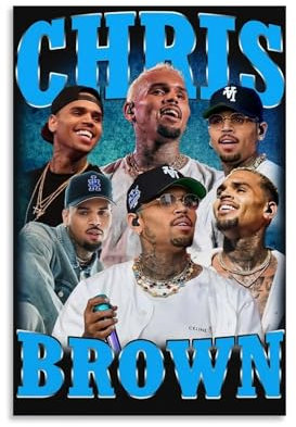 YRAEYWAER Chris Brown (1) Poster, ästhetische Dekoration, Wohnzimmer, modern, Familie, Schlafzimmer, Wohnzimmer, Wandkunst, Dekoration, Poster, 60 x 90 cm, ungerahmt, 1 Stück