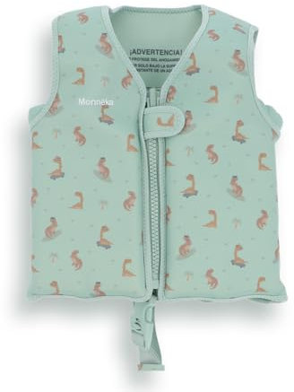 Monnëka Schwimmweste mit verstellbarem Gurt und Sicherheitsverschluss | Sea Schwimmweste zum Lernen | Schwimmhilfe für Kinder | Cool Dinos - 2 bis 3 Jahre