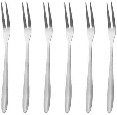 tiyiyok Set Posate Acciaio Inox 6 Pezzi, Forchette Acciaio Inox 13cm per Lumache, Crostacei e Forchettine da Dolce, Forchettine Aperitivo Riutilizzabili Ideali per Torte, Formaggio e Frutta