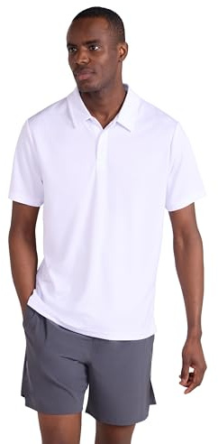 Mountain Warehouse Endurance IsoCool Mens Polo - UV Protection Top, Sweat Wicking T-Shirt, Breathable Tee Shirt - for Spring Summer, Running, Hiking & Outdoors White M