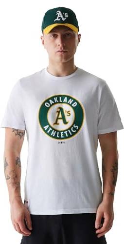 New Era Herren Nos MLB Regular Tee Oakath WHI T-Shirt (1er Pack)