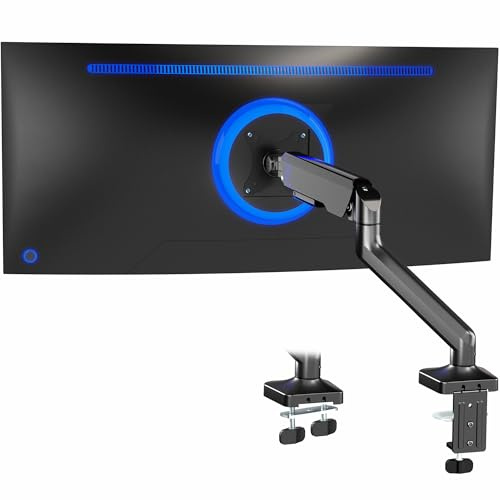VIVO Robuster ultrabreiter Monitor-Spannarm für Bildschirme bis zu 101,6 cm, hält 12 kg, Premium-Schreibtischhalterung, schwarz, STAND-V100O