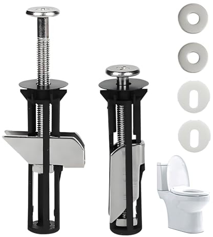 2-piec heavy duty toilet seat fastener bolt kit，4washers,universaltoilet seat fixing kit, easy and quick to install and maintaintoilet seat bolts