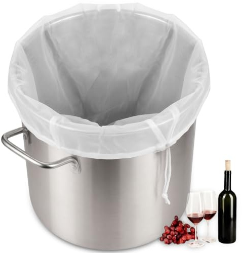 AOOTE Filter Braubeutel,3 Stk 200 Mesh Wiederverwendbar Brew Bag mit Kordelzug, 45 * 60cm Nylon Hopfenfilter Siebbeutel für Heimbrauen Wiederverwendbare,Obstpresse,Wein,Marmelade,Bier,Braukörner