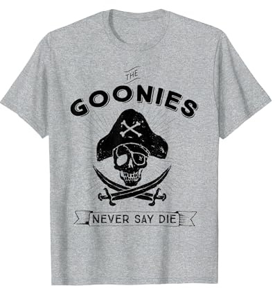 The Goonies Never Say Die Totenkopf Pirate, lustiges klassisches 80er-Logo T-Shirt