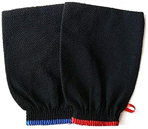 Hochwertige Peeling-Handschuhe, ein Set mit 2 Körperpeeling-Handschuhen für Männer und Frauen. Bestes Bad, Dusche, Sauna, Hamam, abgestorbene Hautzellen-Entferner, Selbstbräunungs-Entferner, Kessa S