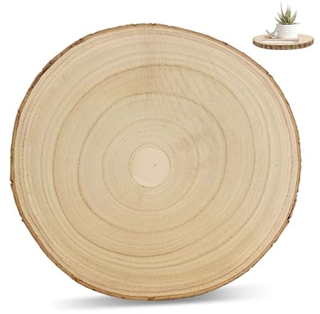 HMCEY Holzscheiben zum Basteln 30-35 CM,Runde Holzscheiben Deko,Baumscheiben,Holzplatte,Holz Untersetzer Rund Holzplättchen,Astscheiben zum Basteln für DIY Handwerk, Hochzeit, Weihnachten