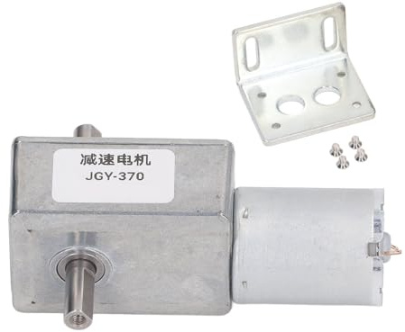 Moteur à vis sans fin DC 12 mm à double arbre, couple de 25 kg·cm, auto-verrouillage, réversible, moteur à vis sans fin turbo, 12 V, avec boîtier en alliage de zinc, pour machine (30 RMP)