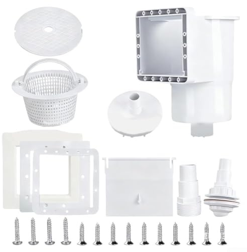 Elchuiaby Replacement Above Ground Pool Skimmer Set Compatible with SP1091LX, All-in-One Kit with Faceplate and Weir for Effective for SURFACE Cleaning