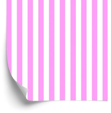 Wallero Papier peint intissé Blanc et rayures roses verticales 50×1000 cm
