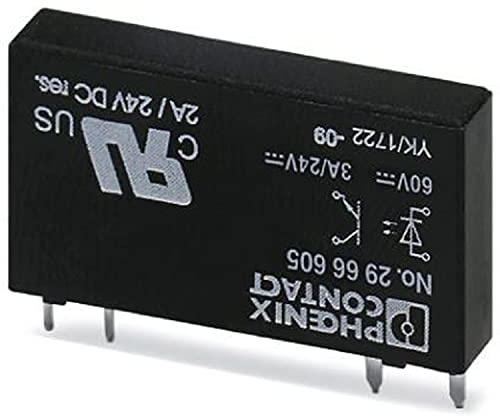 PHOENIX CONTACT OPT-60DC/24DC/2 Steckbares Miniatur Solid State Relais, 1 Schließer, 60V DC Eingang, 3-33V DC/3A Ausgang, 10 Stück