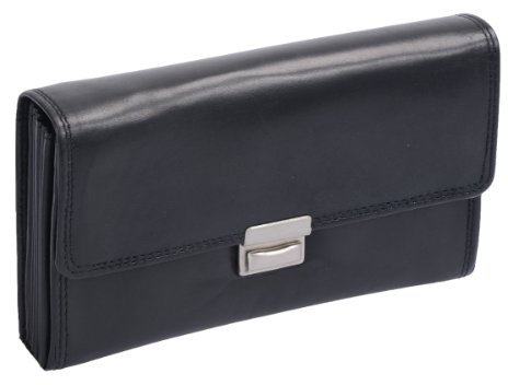 Kellnerbörse LOUANA in Echt-Leder, schwarz, 17x10cm