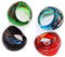 Ecloud Shop 4X Anneaux Bague en Murano Verre MILLEFIORI 4 Couleurs
