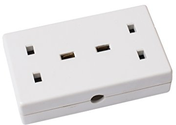 Merriway BH02610 Nylon Extension Socket 2-Gang , White