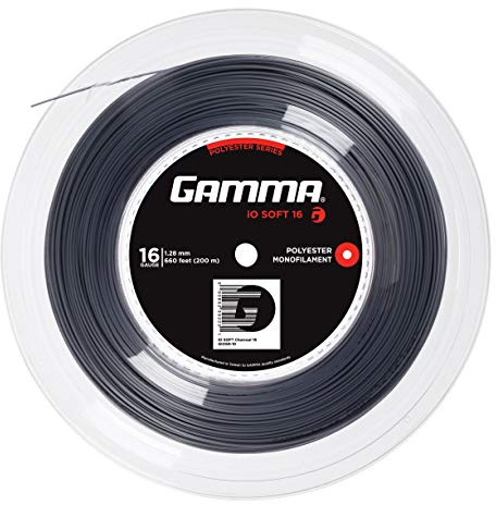 Gamma Tennissaite iO Soft 17 (1.23 mm) Dunkelgrau 200 m Rolle