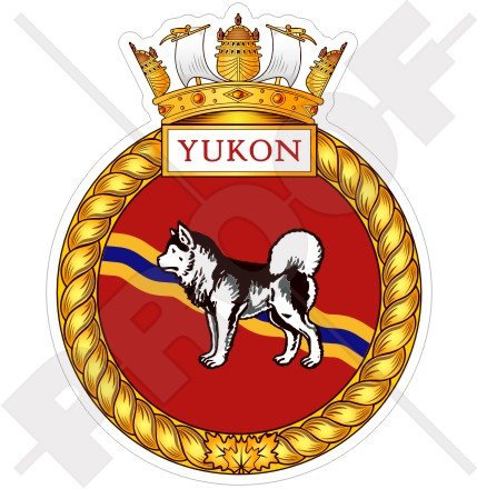 HMCS Yukon dde263 Badge Kanada Royal Candian Navy Destroyer Wappen 10,2 cm (100 mm) Vinyl Aufkleber, Aufkleber