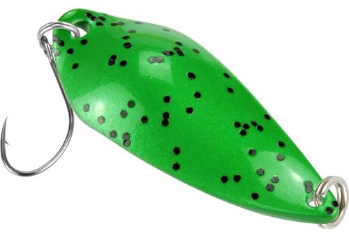 FTM Unisex – Erwachsene 10C5200053C10 Spoon Rock 4,2g-Löffelblinker zum Spinnfischen, Forellenblinker, Forellenköder, Blinker zum Forellenangeln, Farbe:Green Glitter Black, Bunt, Normal