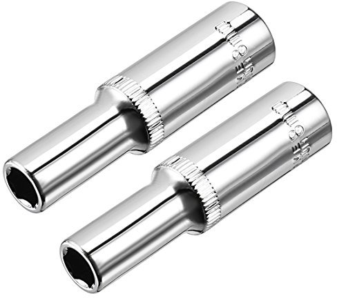 sourcing map 2 Pcs 3/8 Inch Drive 8mm 6-Point Deep Socket, Metric, Cr-V