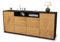 Stil.Zeit Sideboard Ephenia, Korpus anthrazit matt, Front Holz-Design Eiche (180x79x35cm) Push-to-Open Technik