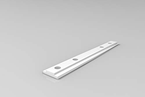 Rollmayer Aluminium Gardinenschiene Mini im Weiß mit Deckenbefestigung (nur Schienenverbinder) glänzend 1-läufig Vorhangschiene Innenlaufschiene für Schiebevorhänge, Gardinen und Vorhänge