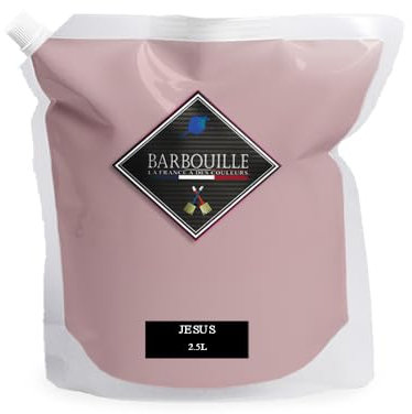 BARBOUILLE - Peinture Acrylique Jésus - Effet Mat-Poudré - Peinture Mur & Plafond - Lessivable - Séchage En 30 min - COV A+ - Fabriquée En France - 2,5 L