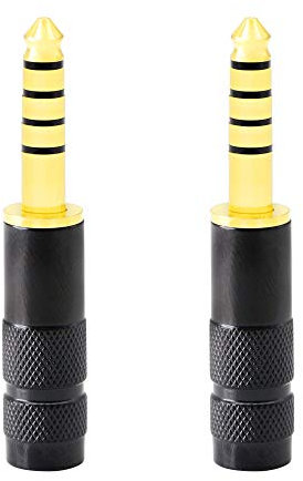 PNGKNYOCN KANGPING - Conector de repuesto de cable equilibrado de 5 polos de 4,4 mm, tipo soldadura, chapado en oro, para auriculares y amplificadores con interfaz de 4,4 mm (paquete de 2)