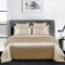 Michorinee Housse de Couette Satin 240 x 260 Taupe avec 2 Taies d'oreiller 65x65 cm Parure de Lit Adulte 2 Personnes Linge de Lit Satin de Soie Brillante avec Fermeture Éclair