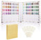 Segbeauty Nail Affichage Graphique Couleur, 120 Colores, avec 144 Faux Ongles, Présentoir Nuancier pour Vernis à Ongles, Pratique Nail Salon Professionnel Nuancier, Motif Crocodile Doré
