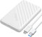 Festplattengehäuse 2,5 Zoll, ORICO 6Gbps USB C 3.2 Gen 1 Festplatten Gehäuse für 9.5mm 7mm 2.5 Zoll SATA SSD HDD, UASP Trim unterstützt, mit USB 3.1 Kabel, Werkzeugloses Externe SSD Gehäuse(Weiß)