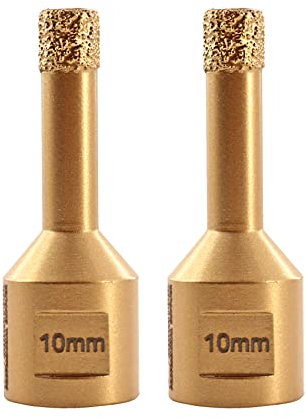 SHDIATOOL Diamant-Kernbohrer, Lochsäge, Durchmesser 10mm M14-Gewinde, vakuumgelötet für Keramik-Porzellanfliesen, Granit, Marmor, Mauerwerk,2 Stück